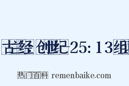 古兰经：创世纪-25:13组词是什么意思的图片